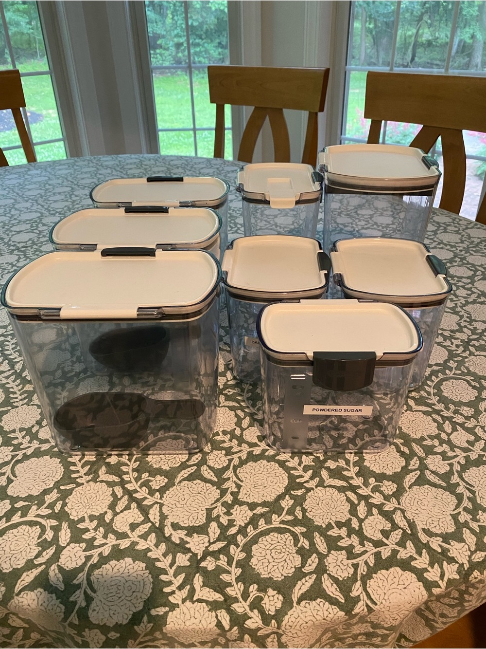 Airtight Clear Food Storage Containers with White Lids - Set of 8